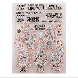 Welcome to Joyful Home 1pc Gnome Sweet Merry Christmas Clear Stamp for Card Making Decoration and Scrapbooking