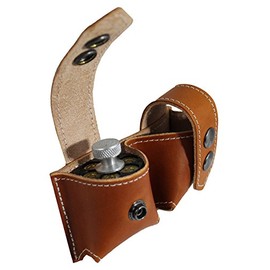 Barsony Saddle Tan Leather Revolver Double Speed Loader Pouch for 7 Round .38 .357