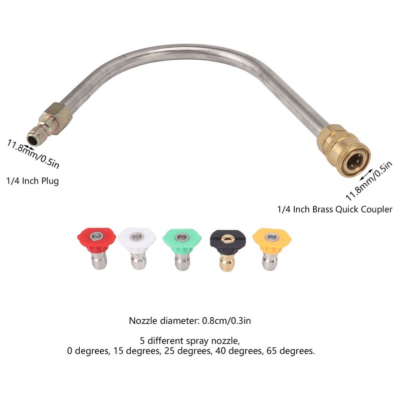 Pressure Washer Extension Wand Stainless Steel Brass 4000psi 1/4 Inch