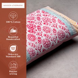 Maison d' Hermine Decorative Pillow Cover 100% Cotton 12"x20" Rectangular Washable Cushion Covers with Invisible Zipper for Couch, Bedroom, Home, Katmandou - Kathua