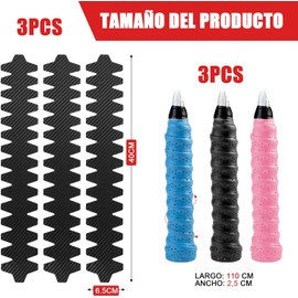 Protector Pala Padel, Kit 3 Piezas 68mm Cinta Protectora de Marco. Grip Padel, Cinta de Agarre Antideslizante y Absorbente, Overgrip Padel, Ideal para Protección de Raqueta y Tenis
