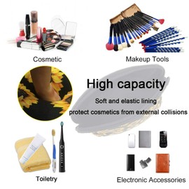Leopard Rainbow - Bolsa de maquillaje impermeable de neopreno suave, bolsa de viaje con cremallera, bolsa de almacenamiento de impresión, bolsa de aseo