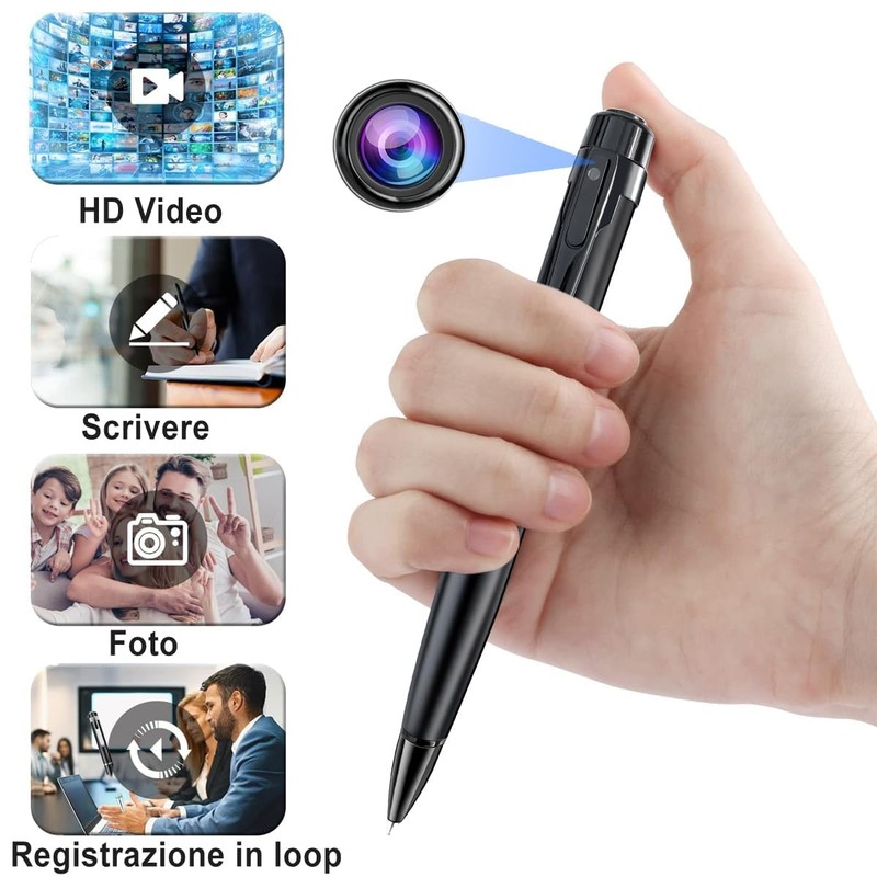 HYVO Telecamera Penna 1080P HD con Registrazione Audio e Video,