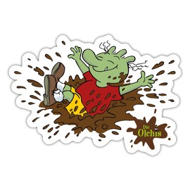 Spreadshirt Die Olchis Classic Ab In Den Schlamm Sticker, 10 x 10 cm, Matt White