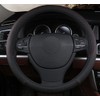 Microfibre leather steering wheel cover Wavy Line Splice X-pattern black
