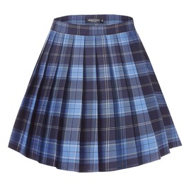 Urban CoCo Women's Uniforms Plaid Pleated Mini Skirt (#2, XL)