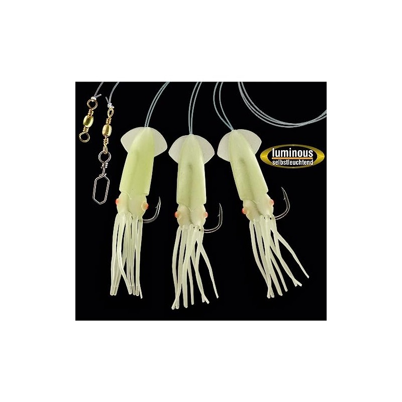 Dega by Jenzi Cod Rigs Rubber Octopus 3 Arms Luminous
