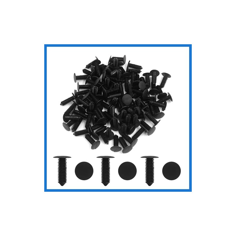 VekAuto 100Pcs 9mm Hole Car Fastener Rivet Retainers Push Pin