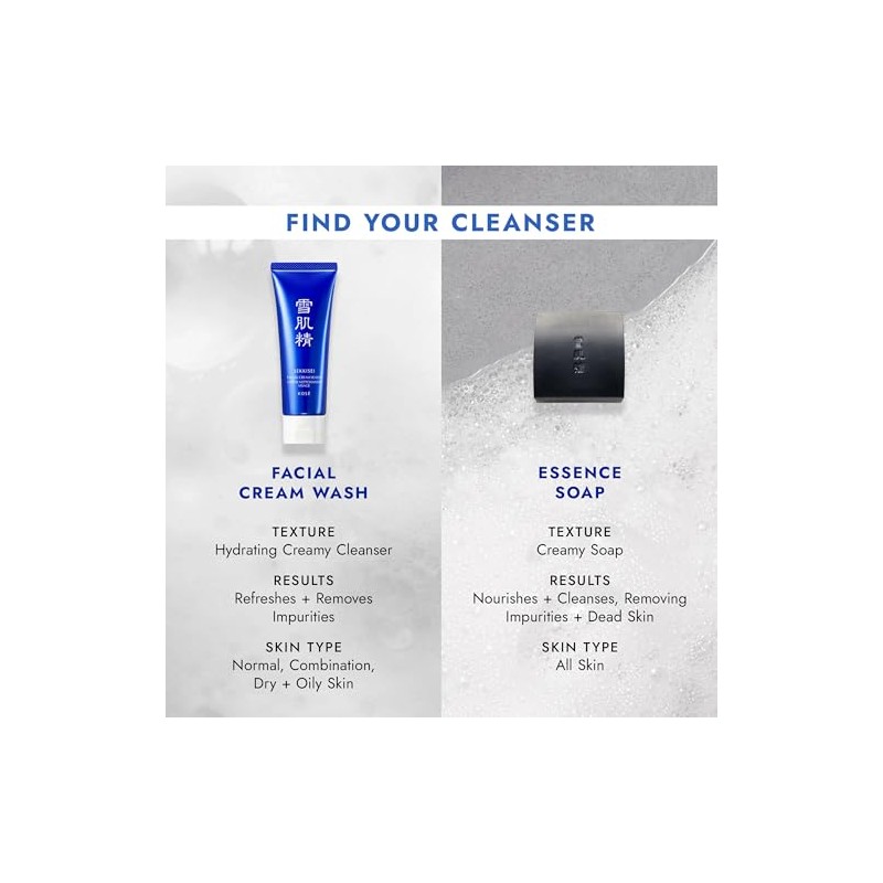 SEKKISEI Facial Cream Wash, Foaming Face Cleanser, 4.5 Ounce