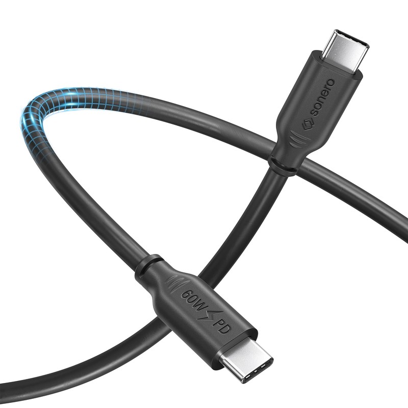 Sonero® USB-C auf USB-C Ladekabel, Handy-Ladekabel, Schnellladekabel USB C, USB