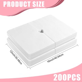 SPORWAY 200 Pcs Disposable Face Covers: Ultra Soft Material Non-Sticking Disposable Massage Face Covers, Dustproof Non-Woven Face Covers for Massage, for Headrest Protection (27-37cm)