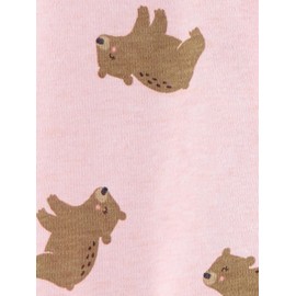 Simple Joys by Carter's Baby Girls' Cotton Sleep and Play, Pack of 2, Pink Bear/White Floral, 0-3 Months