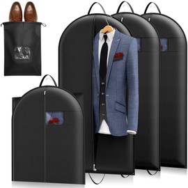Lifewit 3 x Garment Bags and Shoe Bag, Improved Material Thickness 120 GSM, Premium Suit Garment Cover, Travel Essential Breathable Waterproof Suit Bag, 120 x 60 cm