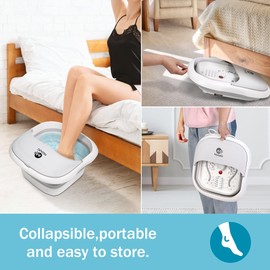 Foldable Foot Spa Massager, MASAG F10 Foot Spa Bath Massager, Automatic Heating Type, Collapsible Foot Soaking Bath Tub, Portable Travel Foot BathTub, Ideal Gift for Relieving Fatigue and Stress, Grey