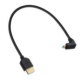 MysRuida 1ft 8K Micro HDMI 2.1 to HDMI 2.1 Cable, 90 Degree Down Angle 8K Micro HDMI Male to 8K HDMI Male Adapter Cable, OD 4mm Slim Ultra HD HDMI 2.1 Version 8K Cable, 8k@60HZ