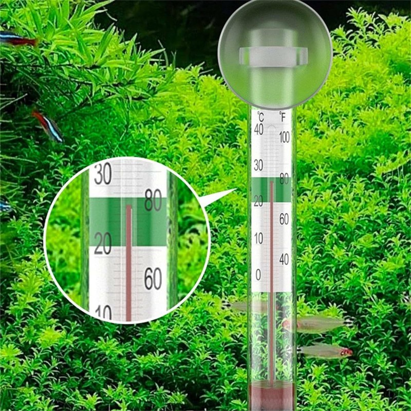 AIMALL Compact Suction Cup Thermometer for Fish and Turtle Tanks,