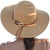 BelleVive Beach Sun Hats for Women, Wide Brim Straw Hat
