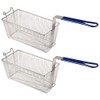 2PCS Deep Fryer Basket With Non-Slip Handle Heavy Duty Nickel