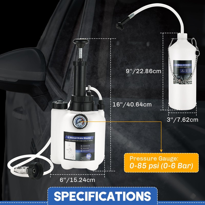 weyleity 3L Manual Brake Bleeder Kit | One-Person Brake Pressure