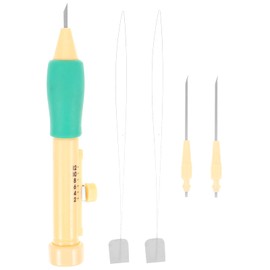 Tofficu 1set Punch Needle Kit for Beginners Ergonomic Punch Needle Tool Set for Embroidery Sewing Complete with Threader for DIY Crafts Textile Design