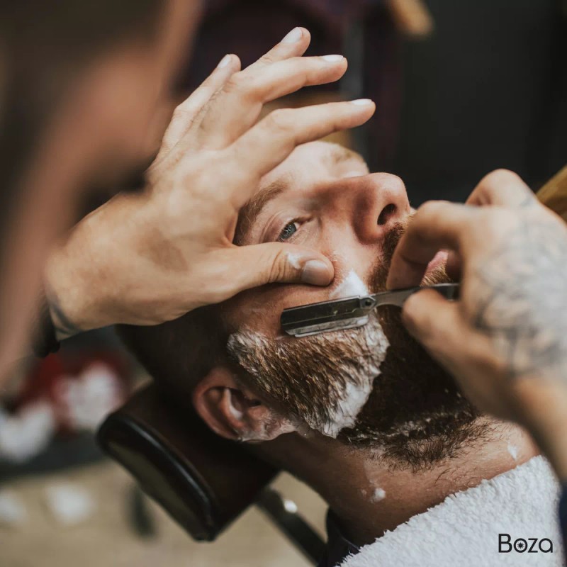 Boza Porta Navaja Barbero Acero Inox Negra Peluquero Uso Propio