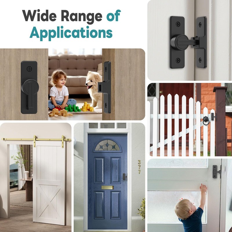 Heavy Duty 90 Degree Barn Door Lock, Zinc Alloy Security