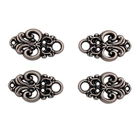 Hartmann-Knöpfe 4 pieces (2 pairs) pretty bodice hooks bodice eyelets for dirndl bodice coursage silver antique metal for sewing 25 mm x 15 mm