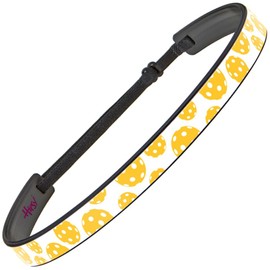 Hipsy Pickleball Pro Adjustable & Flexible Headband Women's Sports 5/8" Pickle Ball Head Band for Women Girls and Teens (Yellow)