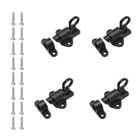 Fabselection Spring Door Lock, 4 Pack Self Closing Gate Latch, Heavy Duty Door Lock Bolt Gate Latch, Spring Locks Slide Latch Lock with Screws for Window, Gate and Cabinet Black