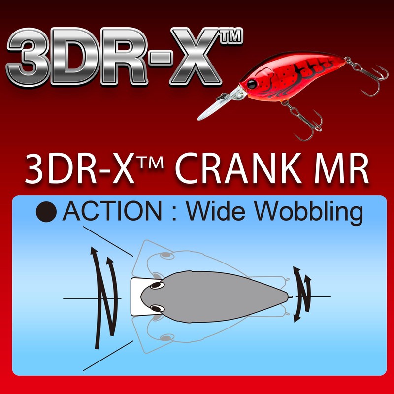 YO-ZURI 3DR-X Crank MR Floating Bass Lure, 50mm, Color: Sunset