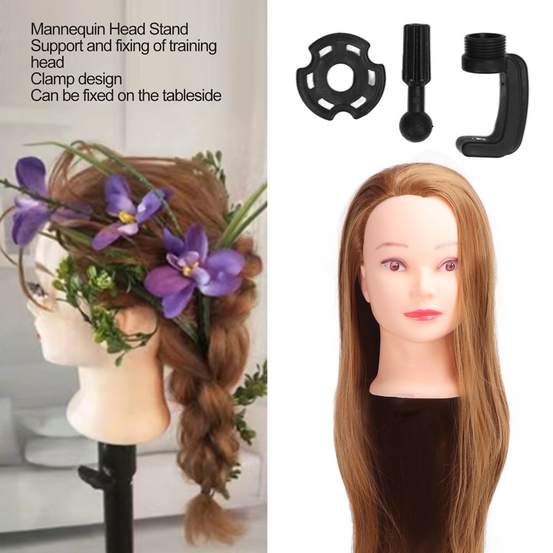 Hair Mannequin Head Hairdressing Styling Training Braiding Practice Doll Head