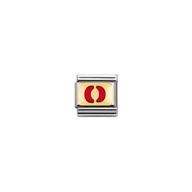 Nomination Composable Classic Book RED STAINLESS STEEL, Enamel and 18 K Gold (O) 030202