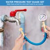 Breezliy Water Test Pressure Gauge Kit,2.5" Dial+12" EPDM Rubber+1/4" Lead-Free