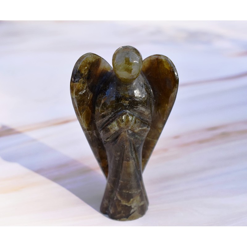 Reiki Healing Energy Charged Labradorite Crystal Large 8 cm Angel