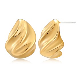 HESSAWELL Chunky Stud Earrings for Women Twisted Waterdrop Earrings for Women Vintage Jewelry