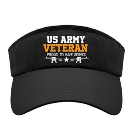 Generic Us Army Veteran Proud to Have Served Cap Visor for Teens Visor Hat Reversible Sun Visor Hat, One Size-Medium, Allblack