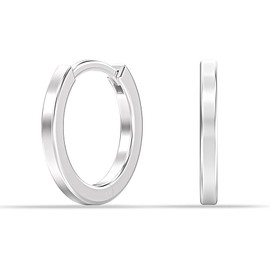 LeCalla 925 Sterling Silver Small Chunky Huggie Hoop Earrings for Men Women and Teen