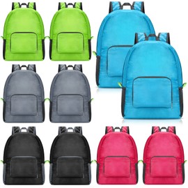 Jexine 10 Pcs Backpacks in Bulk 16.5 Inches Back Pack Basic Backpack for Adult Lightweight Outdoor Travel Book Bags(Multicolor)