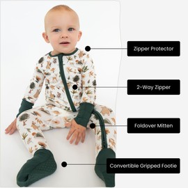 ITSY BITSY BOUTIQUE Viscose Bamboo Baby Sleeper, Soft Convertible Gripped Footie Pajamas with 2-Way Zipper, Ideal for Eczema, Hypoallergenic, Breathable