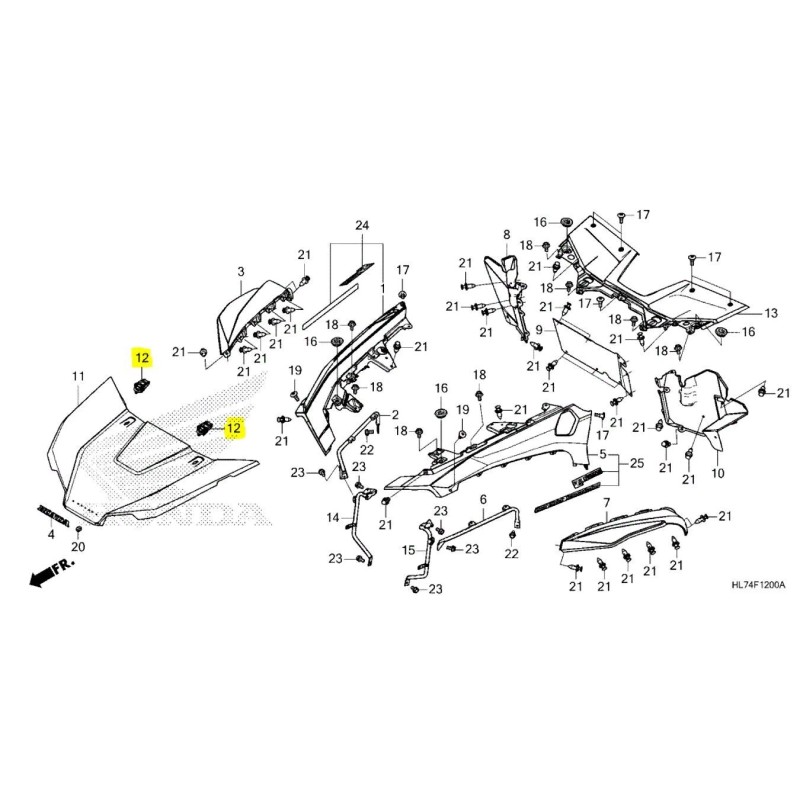 HONDA 61301-HL4-A01 OEM Hood Lock Latch Clip Pioneer 1000 Talon