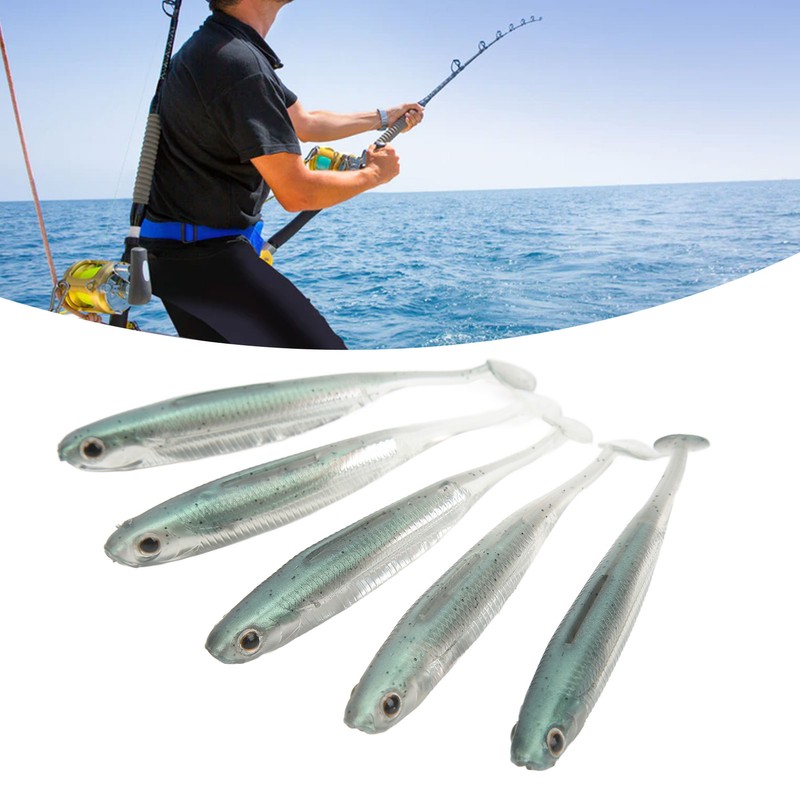 5Pcs Simulated Soft Fish Bait 3D Eyes Environmentally Friendly Silicone