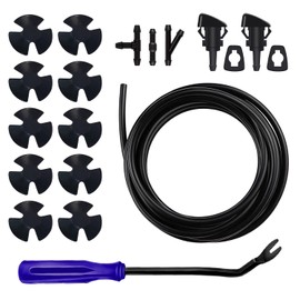 Windshield Washer Nozzles Hose Kit,Hose Connectors,Windshield Washer Spray Nozzle and Gaskets,Compatible with Dodge,Ram,Chrysler (Windshield Washer Nozzles Kit&Blue Removal Tool)