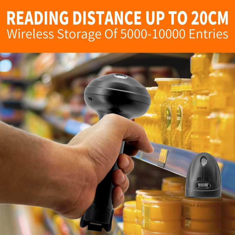 AothBest Handheld Barcode Scanner, Wired Automatic QR Code Scanner Supports