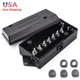 MICTUNING 7 Way Trailer Wire Cord Junction Box Weatherproof Block for Camper Trailer Truck