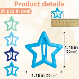 Mxxipp 20pcs Star Hair Clips for Women, Non-Slip Metal Star Snap Barrettes, Y2K Hairstyle Accessories for Women Thick Thin Fine Straight Curly Long Short Hair- 4 Colors