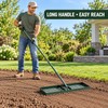 Outsunny 36 Inch Lawn Leveling Rake, Powder Coated Steel Head