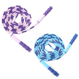 APOMOONS Pack of 2 Beaded Jump Rope, Tangle-Free Skipping Rope, Children, 2.8 m Quick Adjustable Fitness Jump Rope, Workout, Fitness, School Skipping Rope for Adults and Children