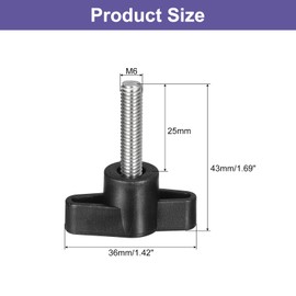 QUARKZMAN Pack of 2 Clamping Screw Knobs, M6 x 25 mm 304 Stainless Steel T-shaped Thumb Screws Handle for Quick Replacement of Hand Tightening Knob