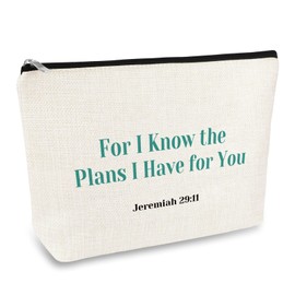 Religious Gifts Bible Verse Cosmetic Bag Gift for Women Inspirational Motivational Gift Christian Faith Gift Makeup Pouch Bag Best Friend Mother Daughter Aunt Gift Travel Toiletry Bag Birthday Gift