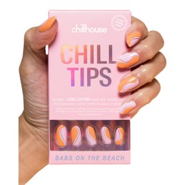 Chillhouse - Chill Tips, Press on Nails Kit - Babes on the Beach (Oval) - 30 Nail Shapes & Sizes - Up to 3 Weeks of Wear - Customizable Fit - Reusable - Latina Founded, Women Owned - Beauty, Self Care
